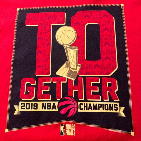 Toronto Raptors NBA 2019 Basketball Champions Short Sleeve Red T Shirt L - Picture 7 of 7